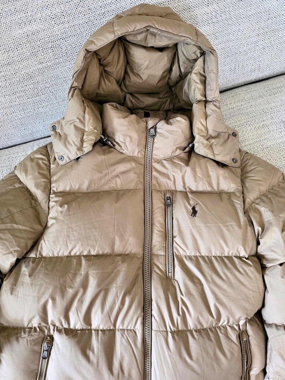 NWT Polo Ralph Lauren Down Puffer Jacket in Brown Size Large